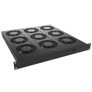19" Rack Mount 9 Fan RF Component Cooling Tray